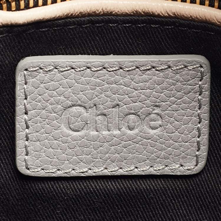 Pre Owned Chloe Grey Python and Leather Small Paraty Shoulder Bag