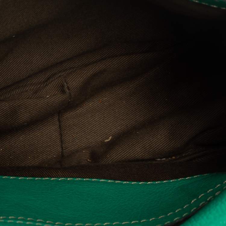 Pre Owned Chloe Green Leather Mini Marcie Crossbody Bag