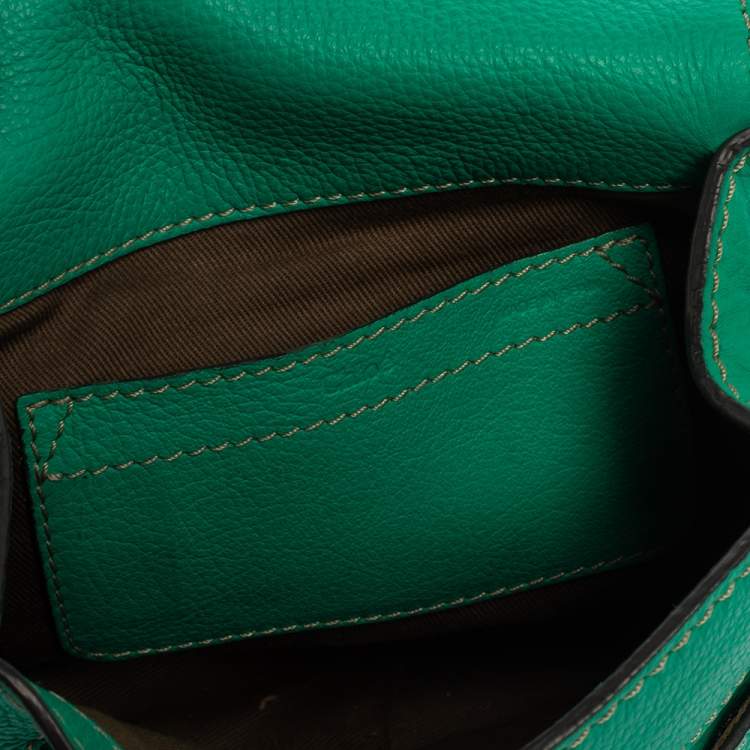 Pre Owned Chloe Green Leather Mini Marcie Crossbody Bag