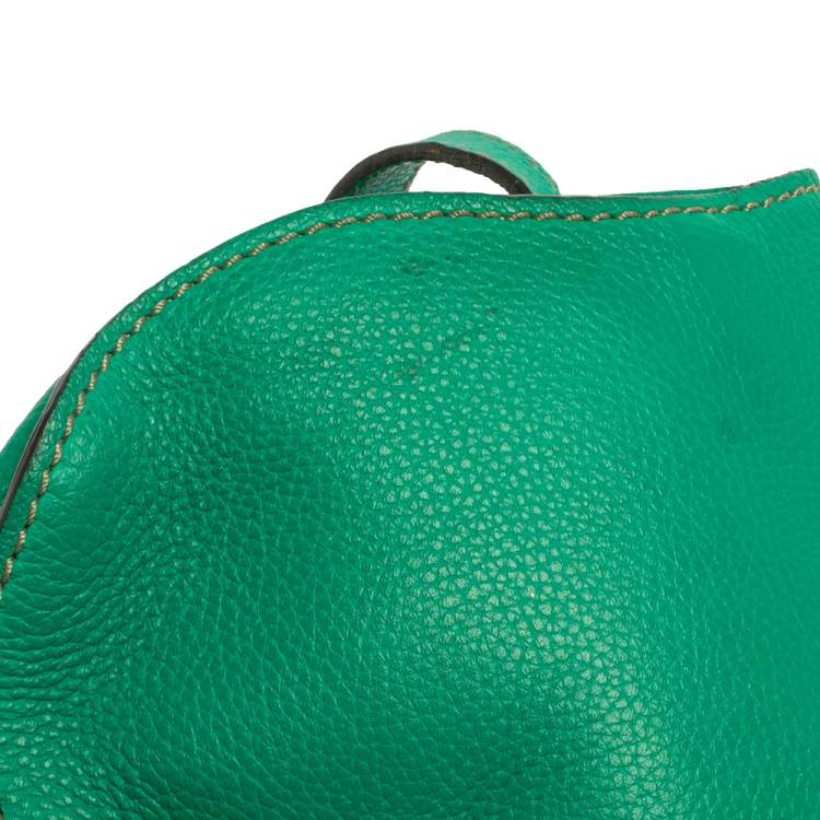 Pre Owned Chloe Green Leather Mini Marcie Crossbody Bag