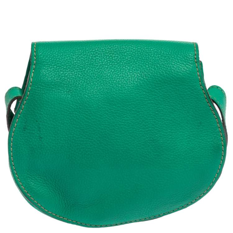 Pre Owned Chloe Green Leather Mini Marcie Crossbody Bag