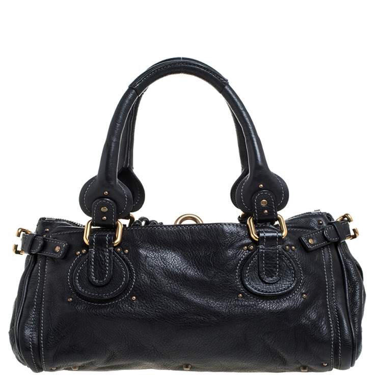 Pre Owned Chloe Black Leather Medium Paddington Satchel