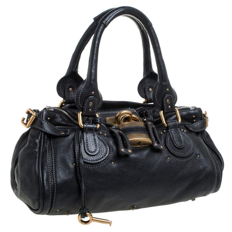 Pre Owned Chloe Black Leather Medium Paddington Satchel