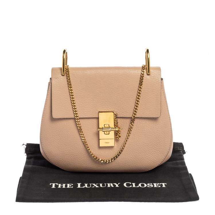 Pre Owned Chloe Blush Pink Leather Medium Drew Shoulder Bag