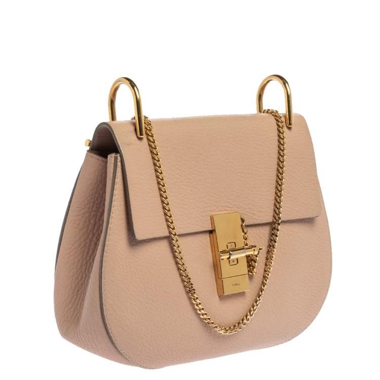 Pre Owned Chloe Blush Pink Leather Medium Drew Shoulder Bag