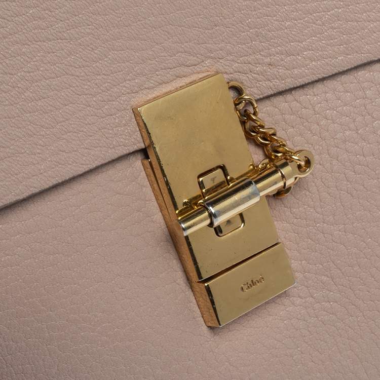 Pre Owned Chloe Blush Pink Leather Medium Drew Shoulder Bag