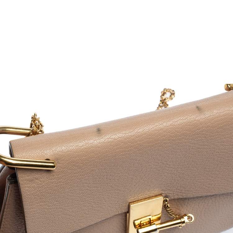 Pre Owned Chloe Blush Pink Leather Medium Drew Shoulder Bag