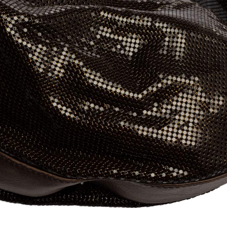 Pre Owned Chloe Dark Brown Metal Mesh and Leather Hobo