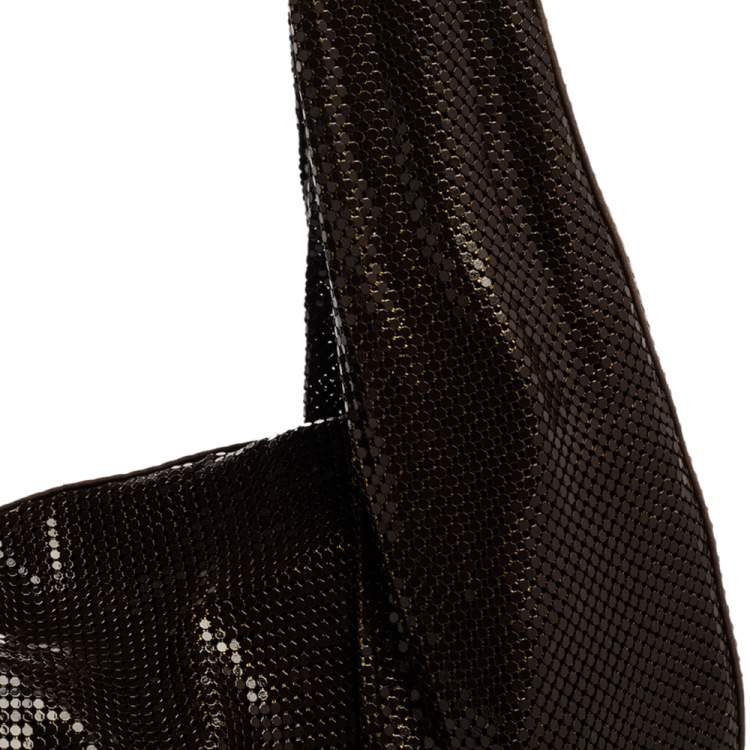 Pre Owned Chloe Dark Brown Metal Mesh and Leather Hobo