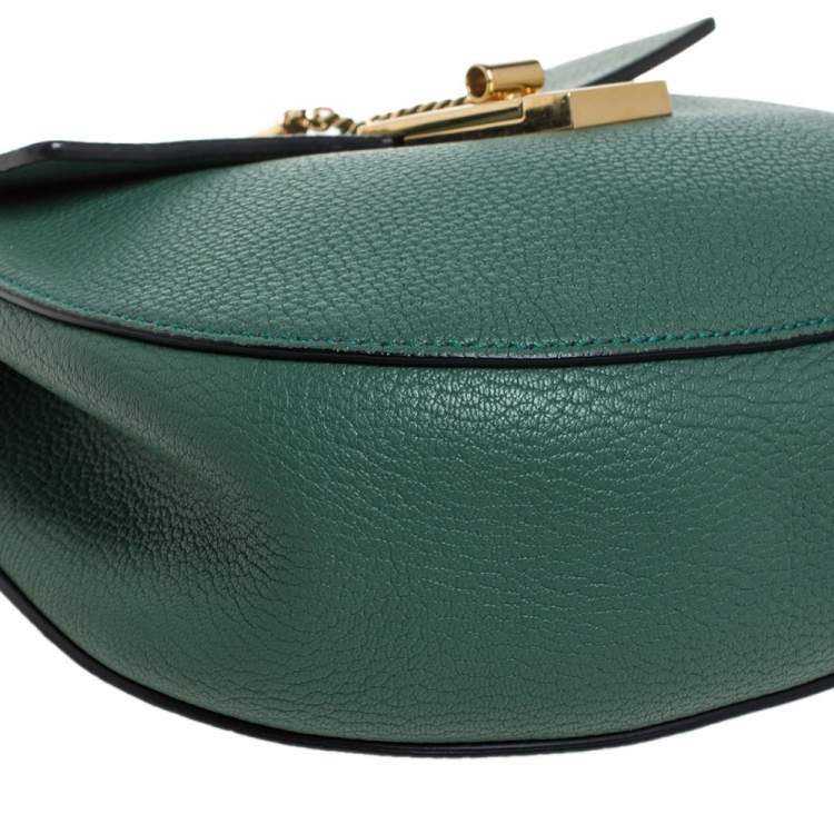 Pre Owned Chloe Green Leather Medium Drew Shoulder Bag