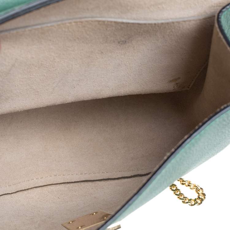 Pre Owned Chloe Green Leather Medium Drew Shoulder Bag