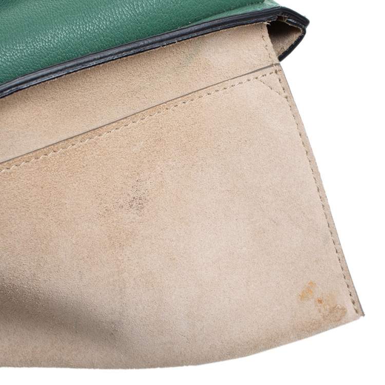Pre Owned Chloe Green Leather Medium Drew Shoulder Bag