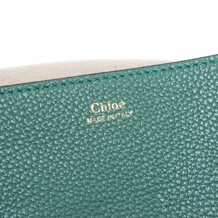 Pre Owned Chloe Green Leather Medium Drew Shoulder Bag