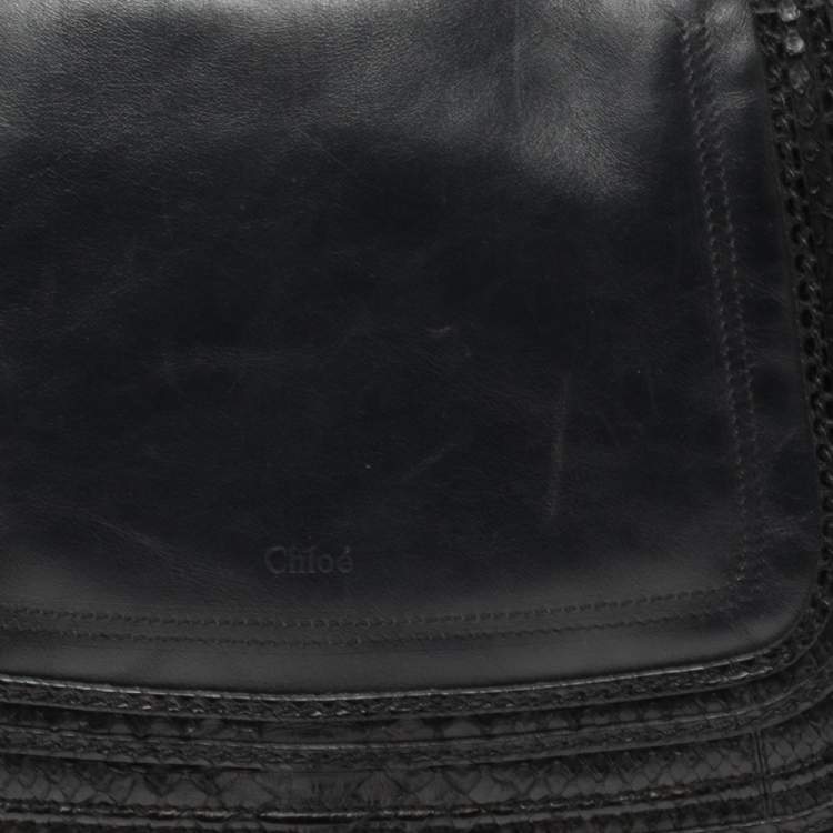 Pre Owned Chloe Black Leather Large Marcie Satchel