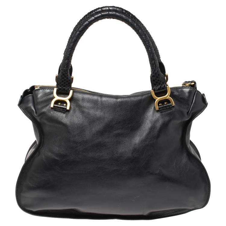 Pre Owned Chloe Black Leather Large Marcie Satchel