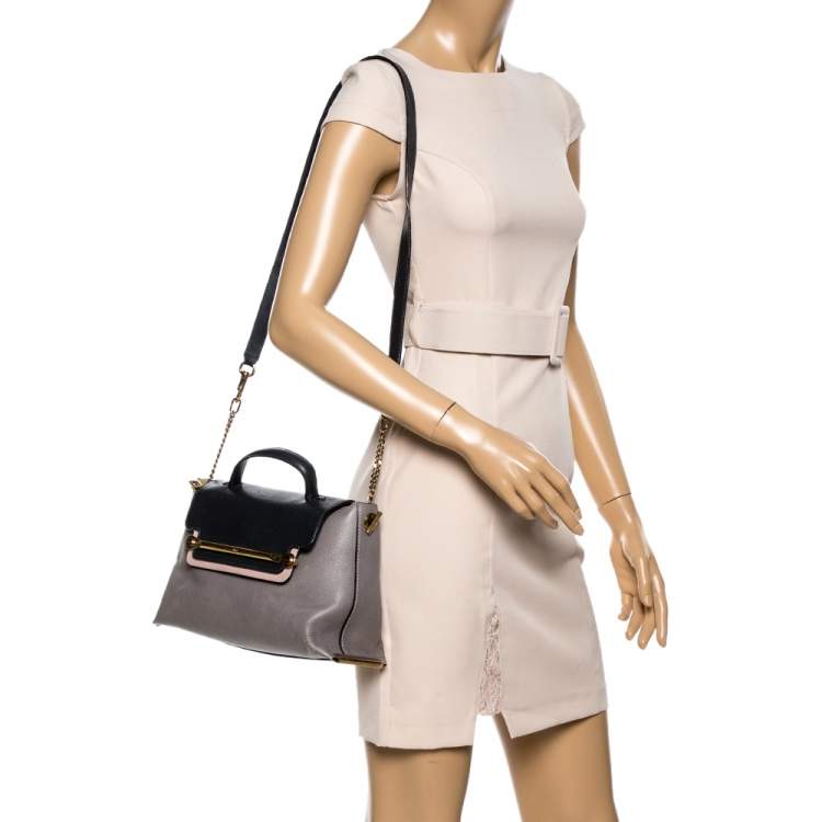 Pre Owned Chloe Tricolor Leather Clare Satchel