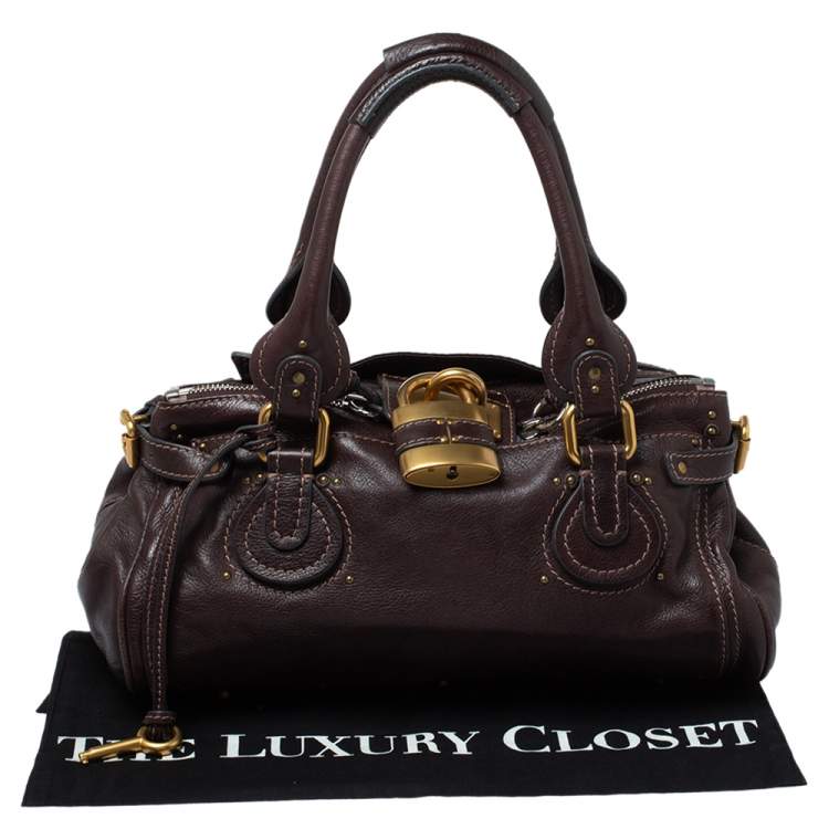 Pre Owned Chloe Dark Brown Leather Medium Paddington Satchel