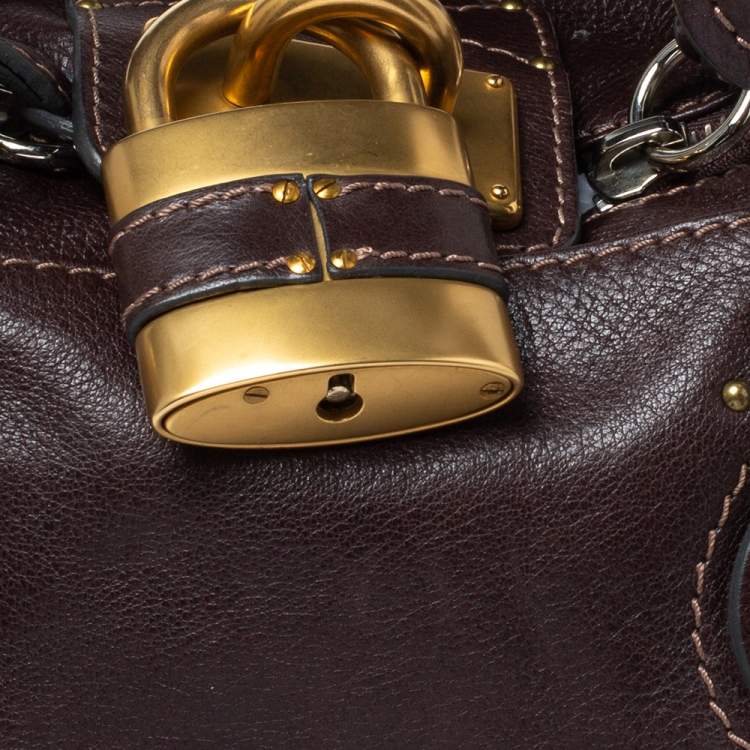 Pre Owned Chloe Dark Brown Leather Medium Paddington Satchel