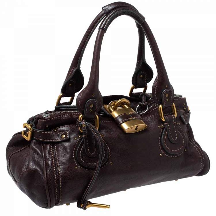 Pre Owned Chloe Dark Brown Leather Medium Paddington Satchel