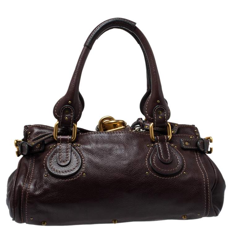 Pre Owned Chloe Dark Brown Leather Medium Paddington Satchel