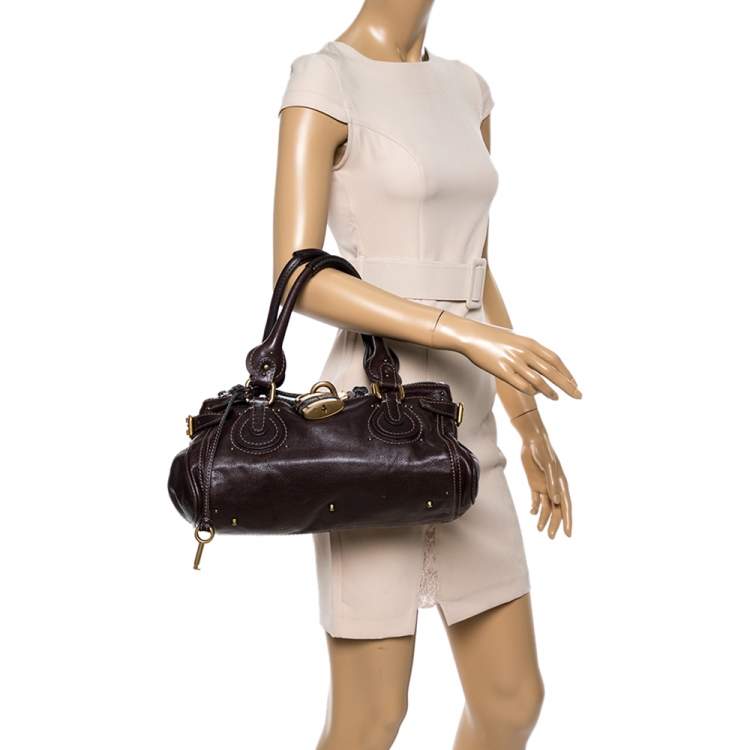 Pre Owned Chloe Dark Brown Leather Medium Paddington Satchel