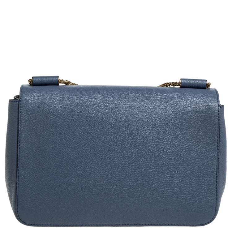 Pre Owned Chloe Blue Leather Medium Elsie Shoulder Bag