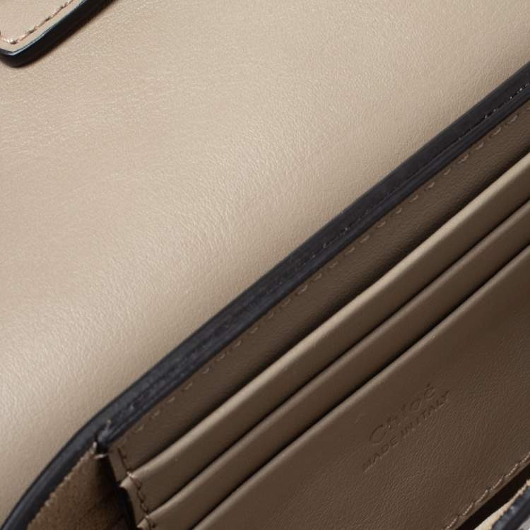 Pre Owned Chloe Grey Leather and Suede Mini Faye Shoulder Bag