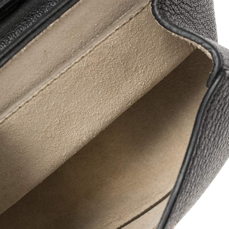Pre Owned Chloe Black Grained Leather Nano Drew Shoulder Bag