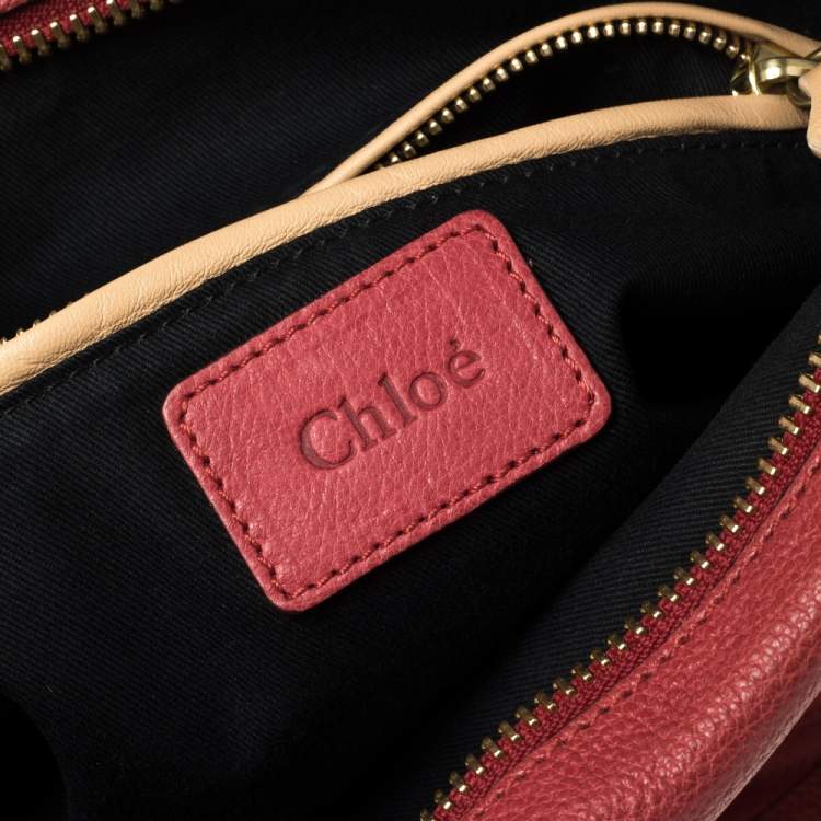 Pre Owned Chloé Red Leather Medium Paraty Shoulder Bag