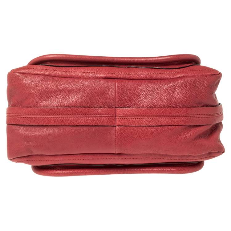 Pre Owned Chloé Red Leather Medium Paraty Shoulder Bag