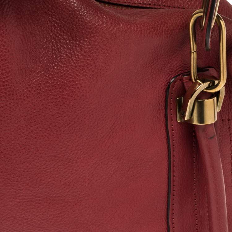 Pre Owned Chloé Red Leather Medium Paraty Shoulder Bag