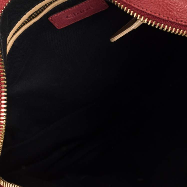 Pre Owned Chloé Red Leather Medium Paraty Shoulder Bag