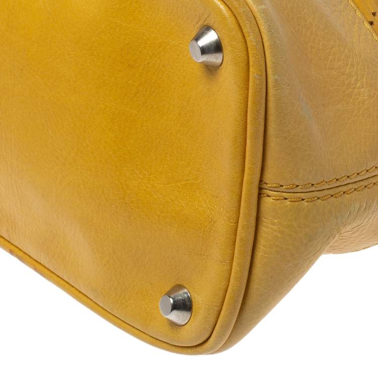 Pre Owned Chloe Yellow Leather Laser Cut Satchel