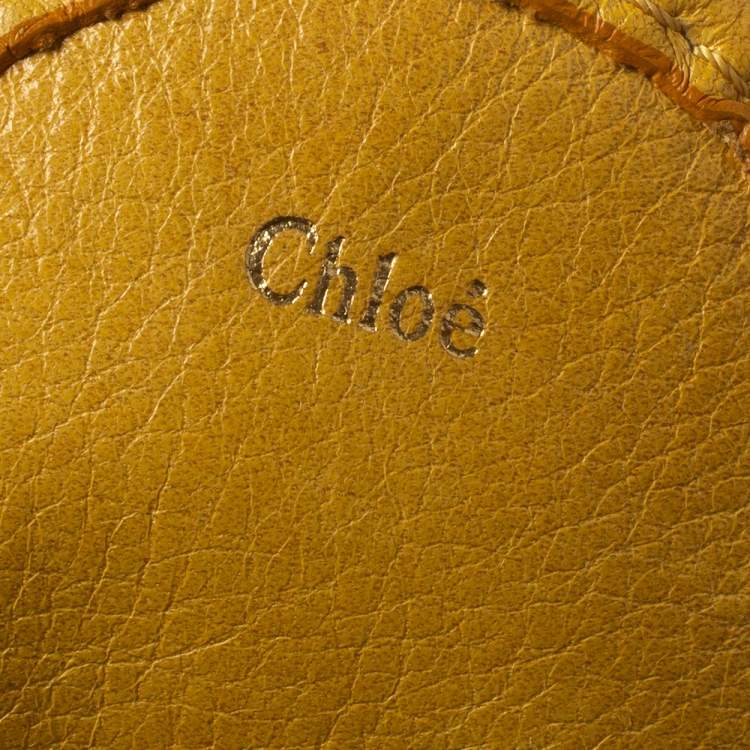 Pre Owned Chloe Yellow Leather Laser Cut Satchel