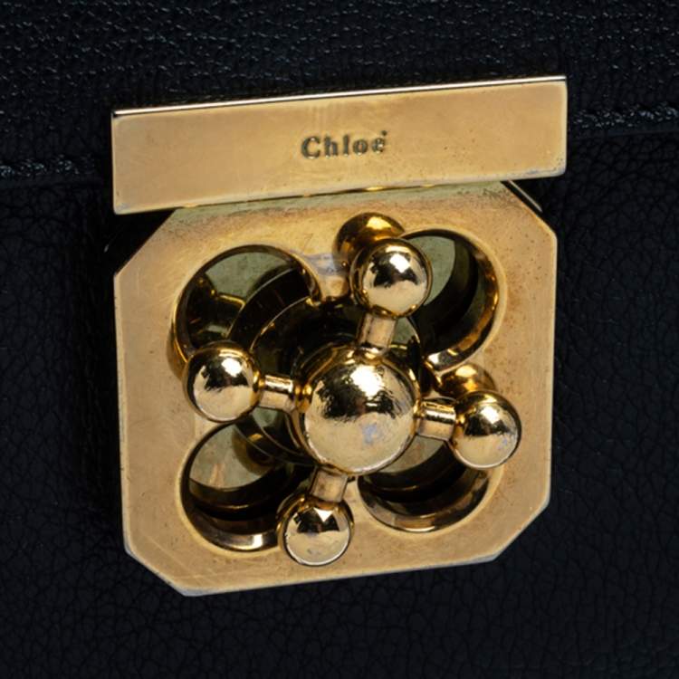 Pre Owned Chloe Black Leather Large Elsie Shoulder Bag