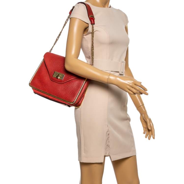 Pre Owned Chloe Cinammon Red Leather Medium Sally Flap Shoulder Bag