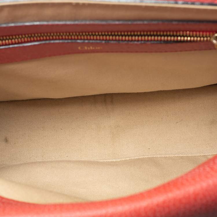 Pre Owned Chloe Cinammon Red Leather Medium Sally Flap Shoulder Bag