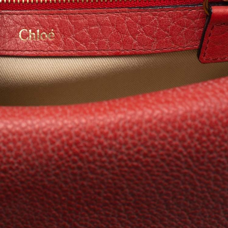 Pre Owned Chloe Cinammon Red Leather Medium Sally Flap Shoulder Bag