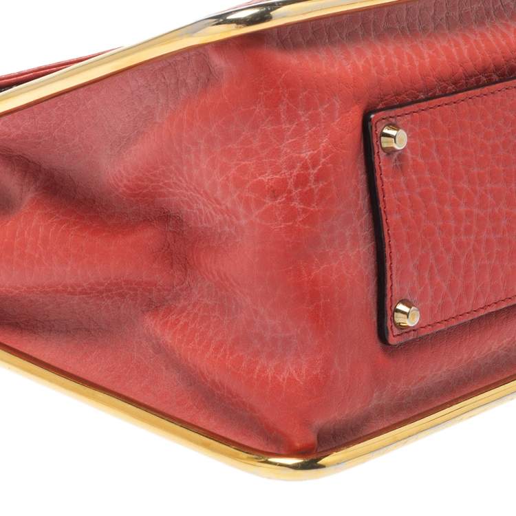 Pre Owned Chloe Cinammon Red Leather Medium Sally Flap Shoulder Bag