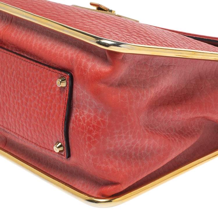 Pre Owned Chloe Cinammon Red Leather Medium Sally Flap Shoulder Bag