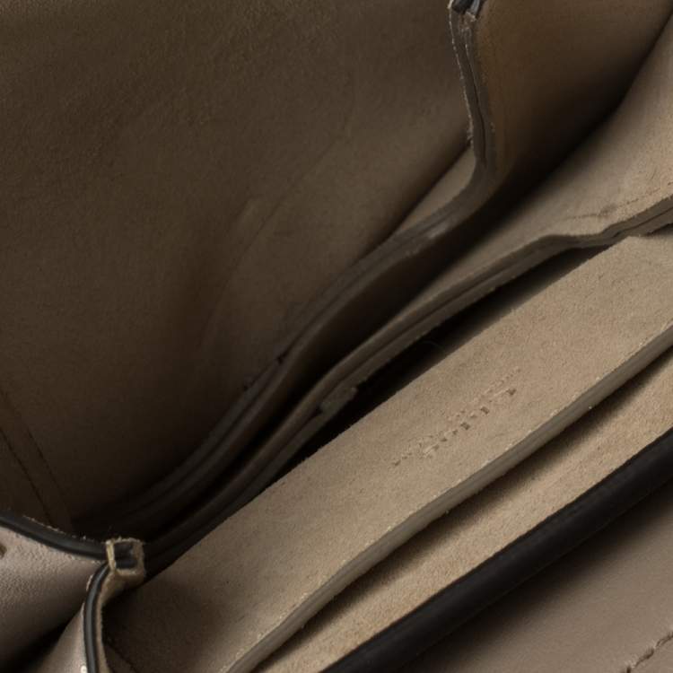 Pre Owned Chloe Dark Beige Leather and Suede Mini Faye Crossbody Bag