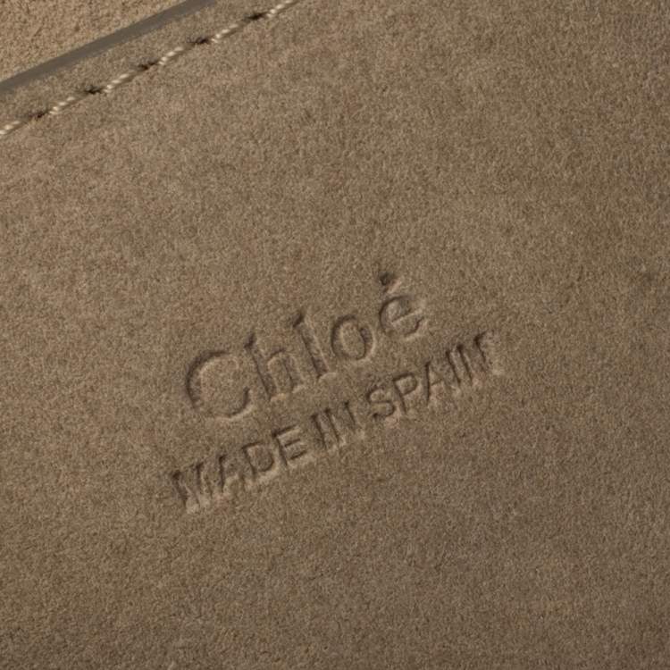 Pre Owned Chloe Dark Beige Leather and Suede Mini Faye Crossbody Bag