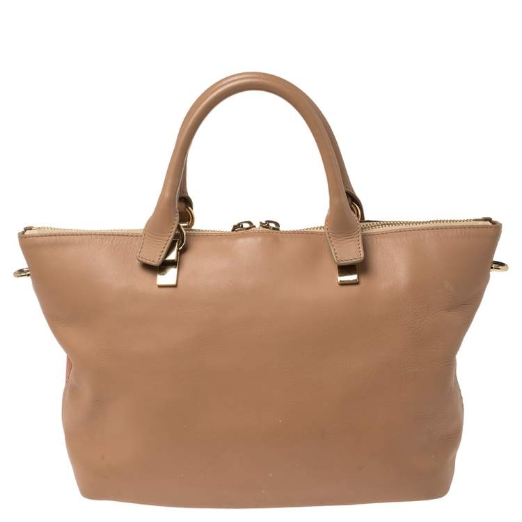 مملوكة مسبقًا Chloe Beige/Peach Leather Medium Baylee Tote