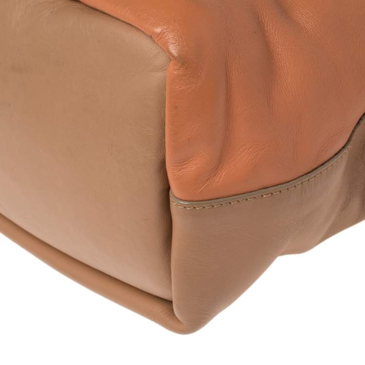 مملوكة مسبقًا Chloe Beige/Peach Leather Medium Baylee Tote