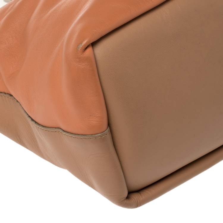 مملوكة مسبقًا Chloe Beige/Peach Leather Medium Baylee Tote