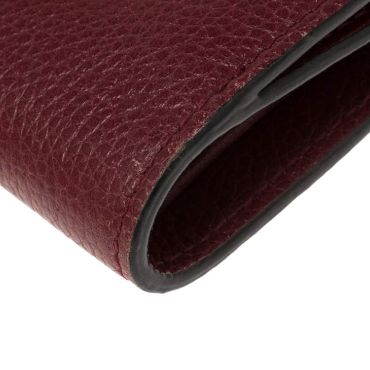 Pre Owned Chloe Burgundy Leather Drew Compact Wallet