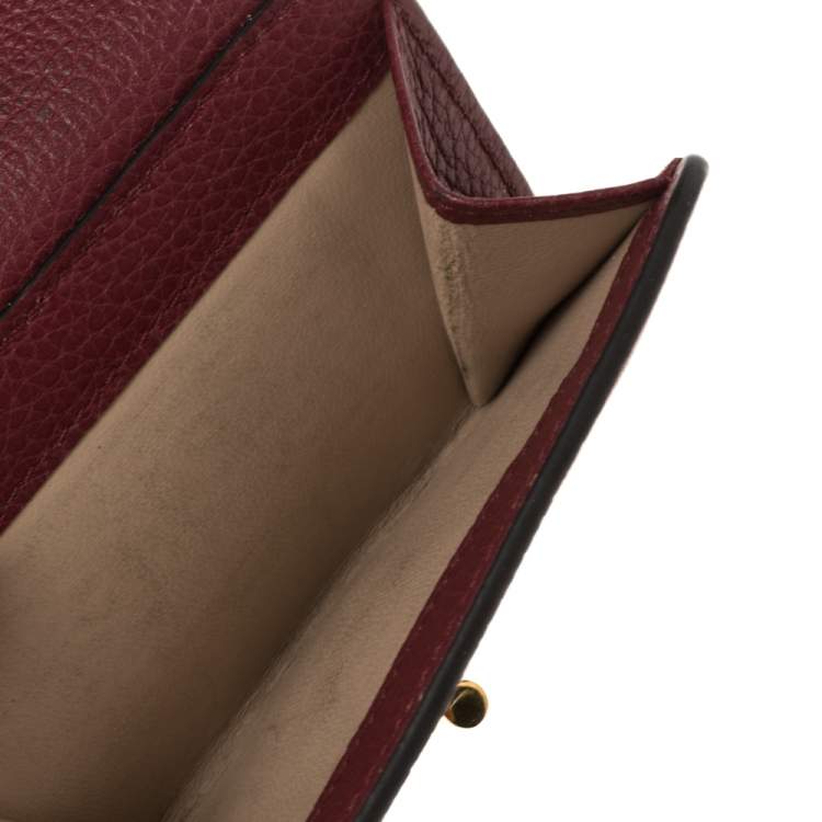 Pre Owned Chloe Burgundy Leather Drew Compact Wallet
