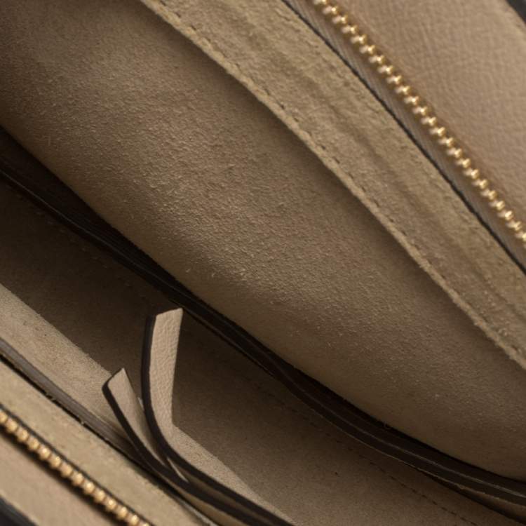Pre Owned Chloe Beige Leather and Suede Pixie Round Crossbody Bag