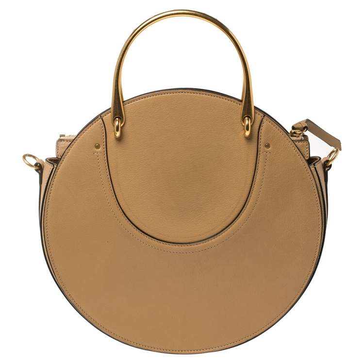 Pre Owned Chloe Beige Leather and Suede Medium Pixie Shoulder Bag 
