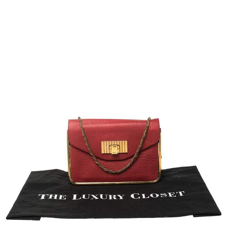 Pre Owned Chloe Red Leather Small Sally Shoulder Bag